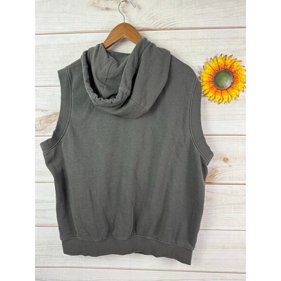 YALE Bulldogs Sleeveless‎ Hoodie Gray College Graphic Sweatshirt - Picture 4 of 5